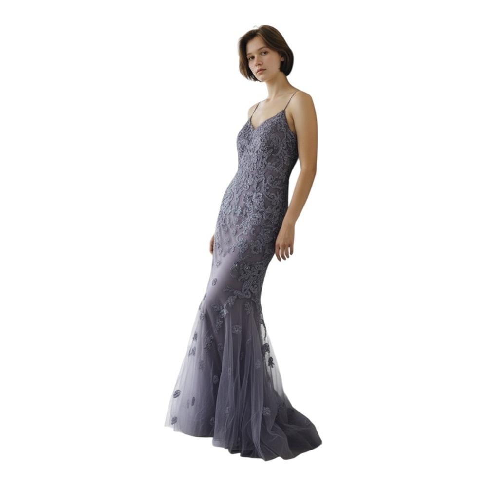 Montage by Mon Cheri Lavender Lace Prom Dress
